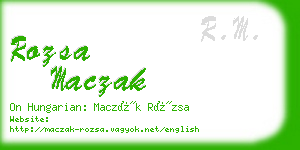 rozsa maczak business card